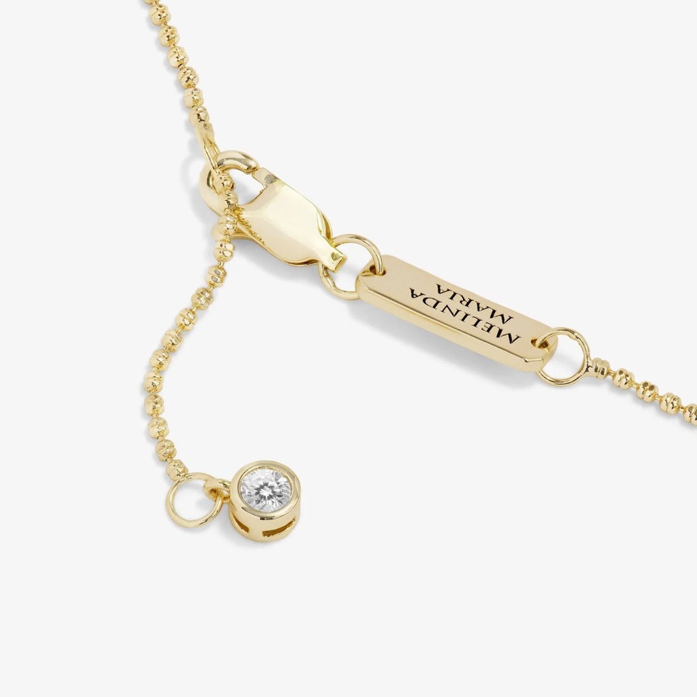 Melinda Maria Gold Necklace with Simulated Diamond Cushion-Cut Pendant - Picture 5 of 6